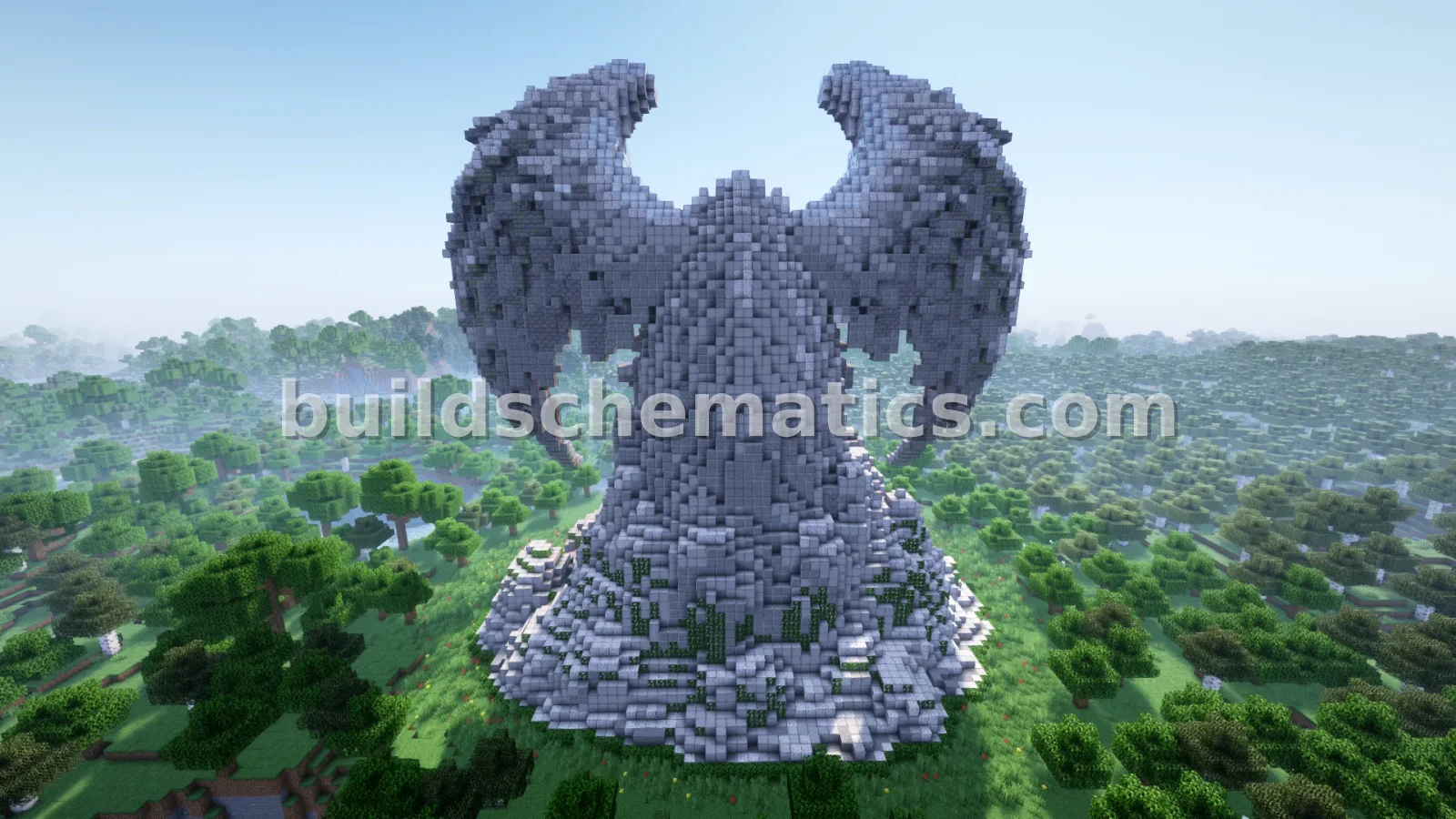 Angel Wings Elysium Nether Portal Statue Build — view 4