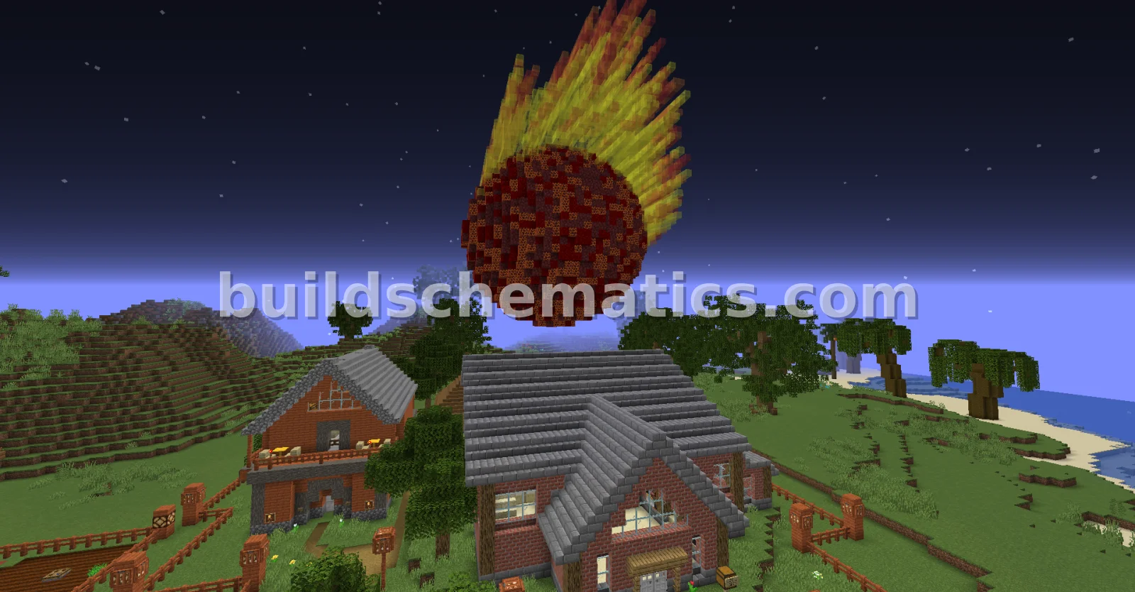 Sky Meteoroid Made of Magma Blocks — view 3