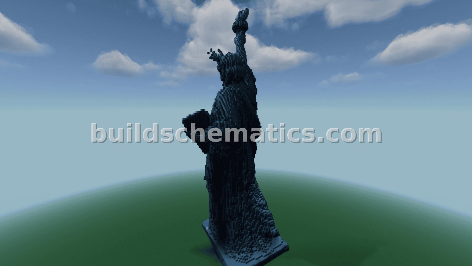 Stone Statue of Liberty Minecraft Replica — view 3