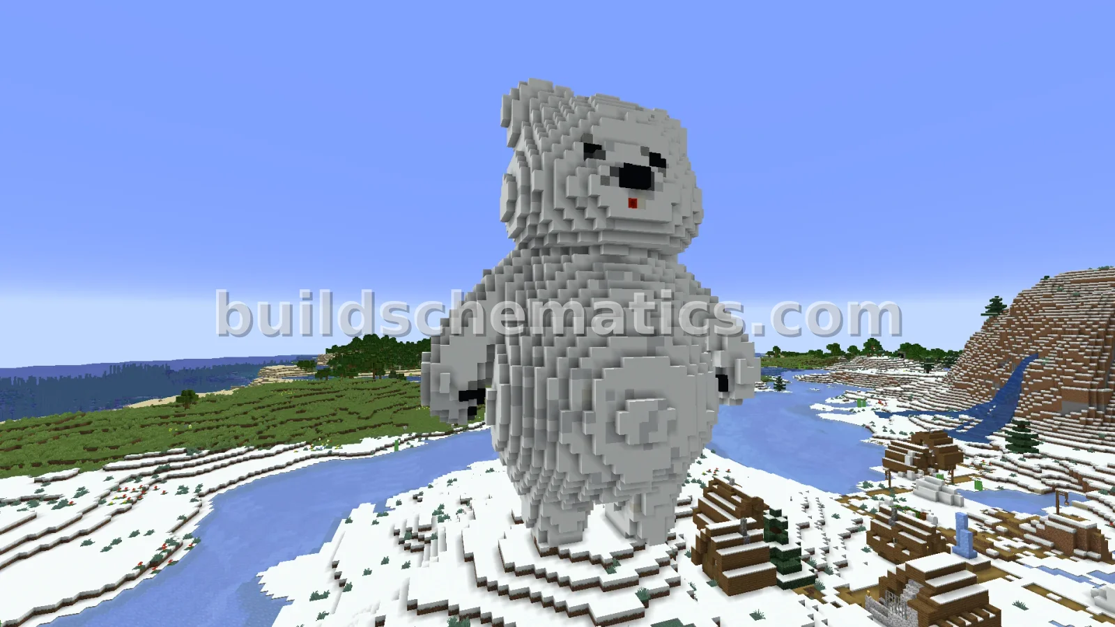 Minecraft Polar Bear Statue Build — view 2