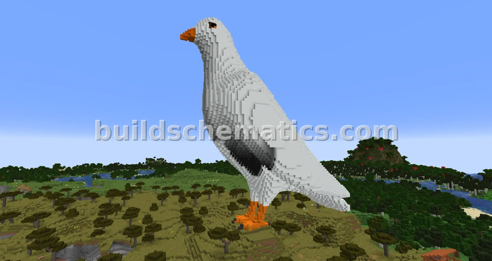 Large Minecraft Bird Statue