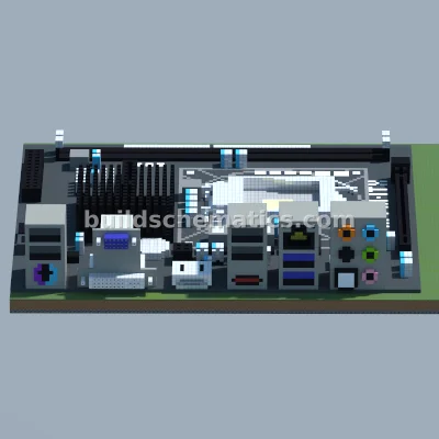 ASRock H77M-ITX Motherboard Pixel Art — view 3
