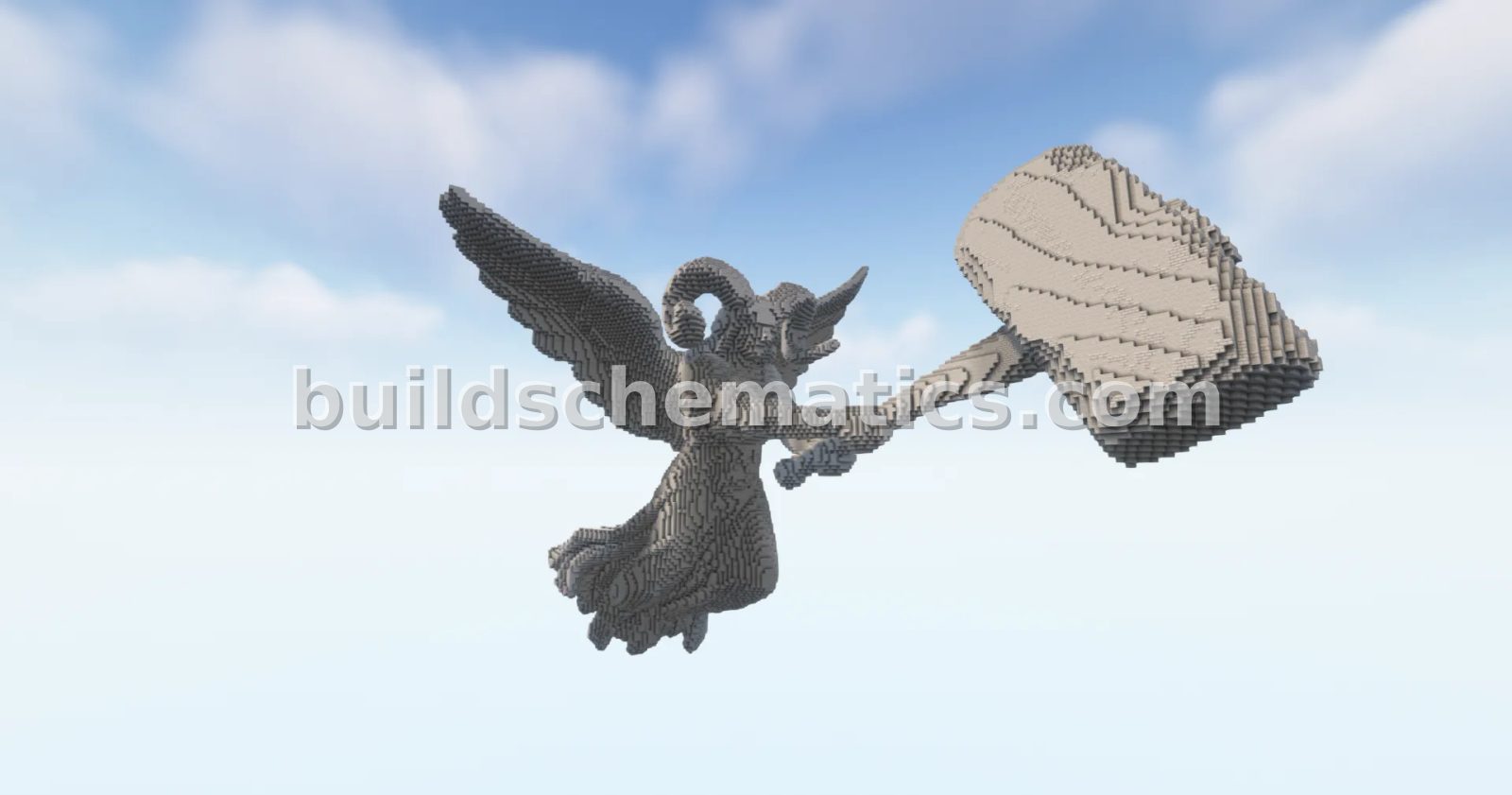 Angel War Statue Minecraft Build — view 2