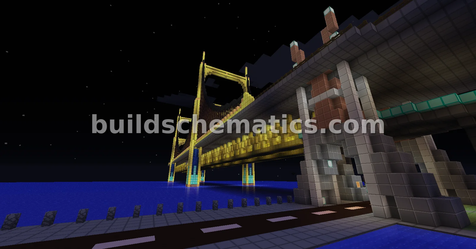 Golden Bridge With Train Station