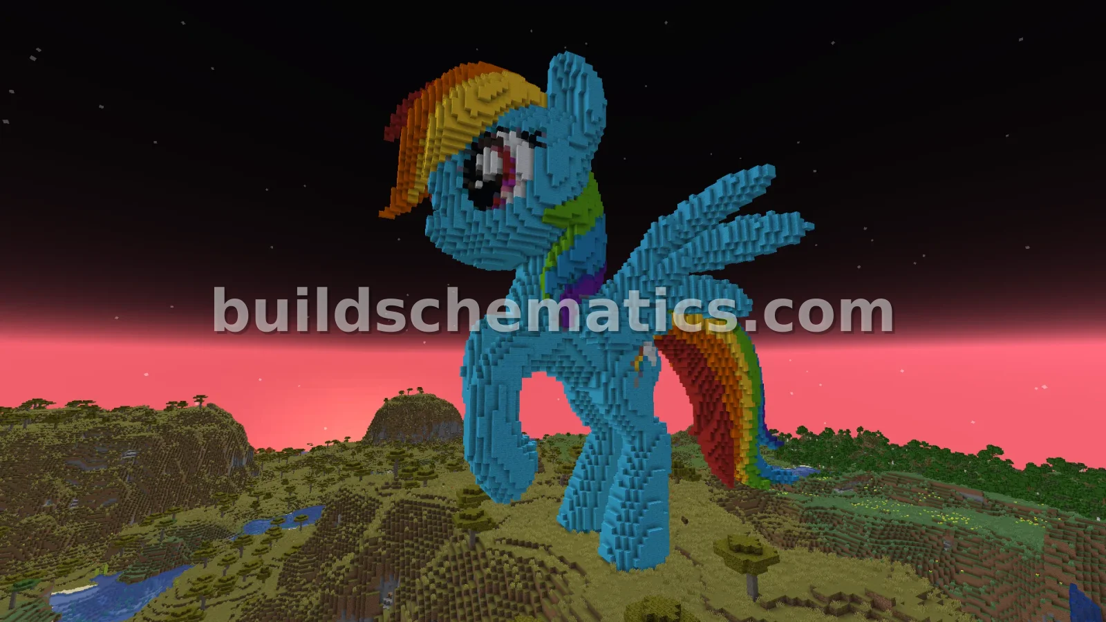 RainbowDash Statue - Minecraft Build — view 2