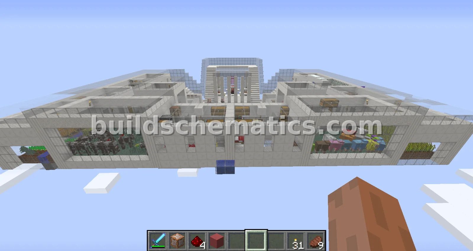 Floating Marble Village with Custom Villagers