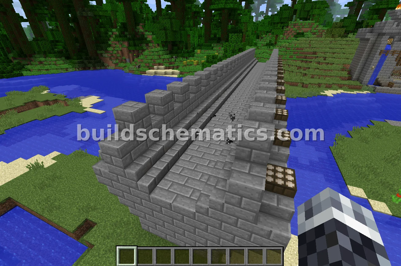 Castle Bridge with Auto-Lighting Fireplaces