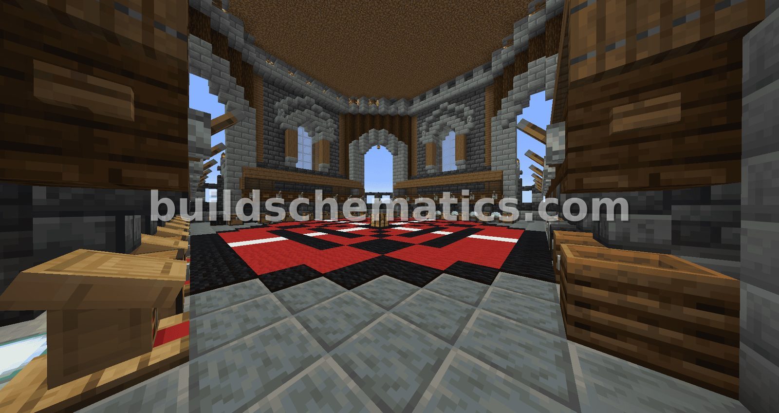 Fantasy Dragon Tower Build with Storage and Trading Hall — view 4