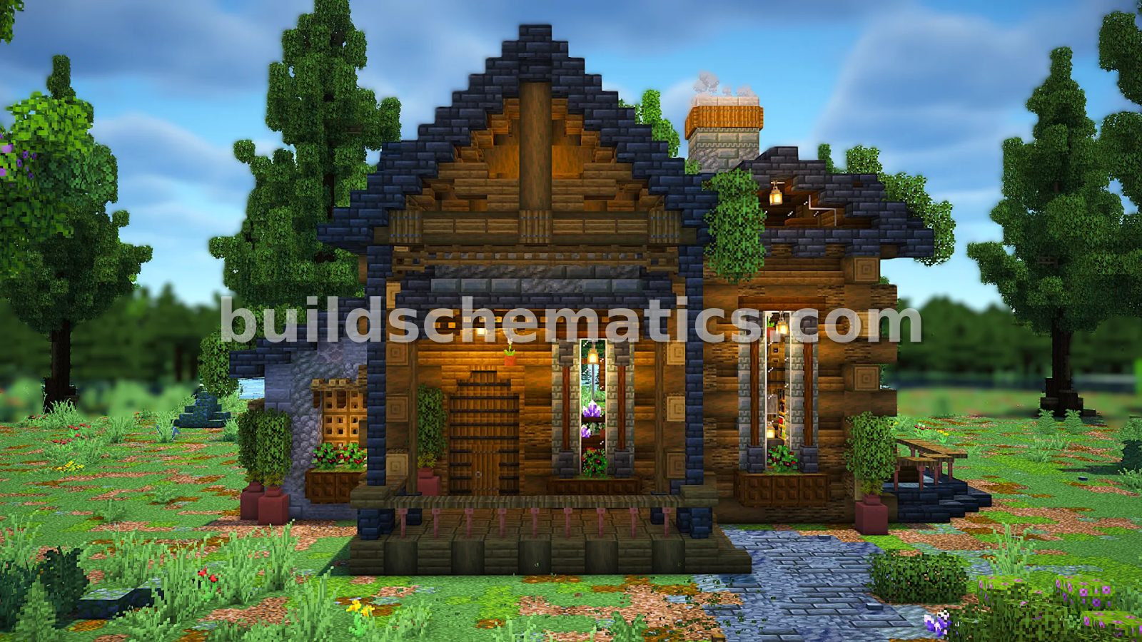 Rustic Wooden Cabin Survival Build