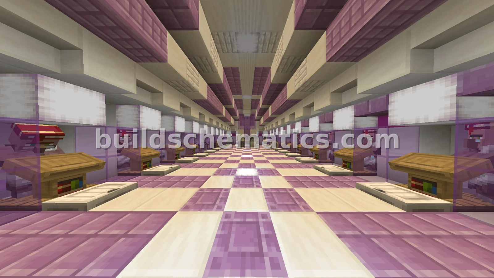 Elegant Purple White Trading Hall — view 4