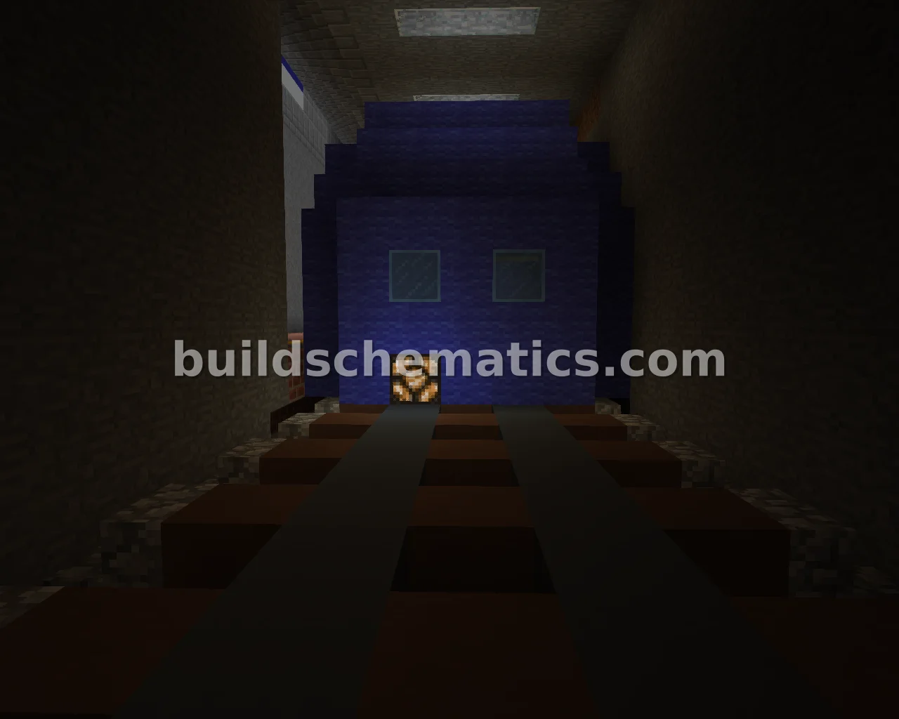 Underground Metro Station With Blue Train — view 3