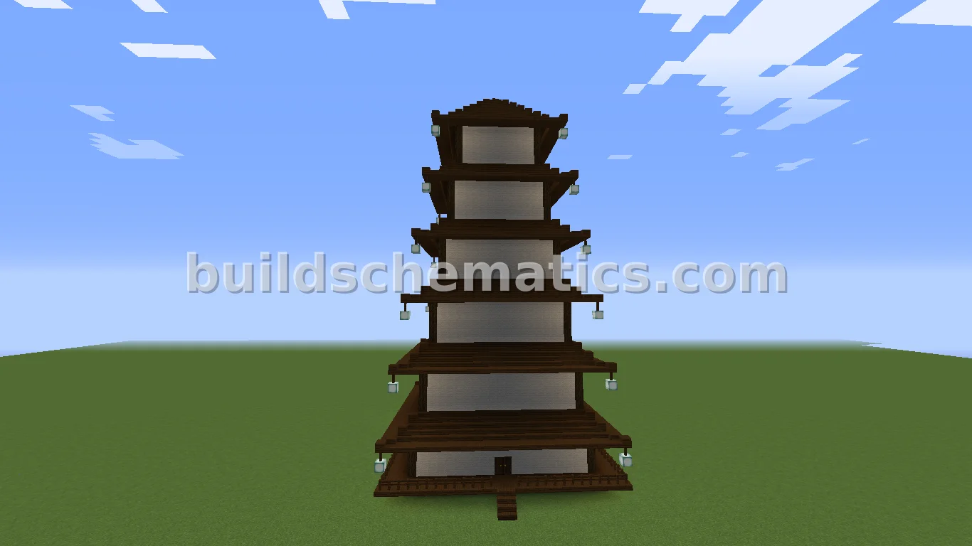 Six Story Asian Pagoda Structure