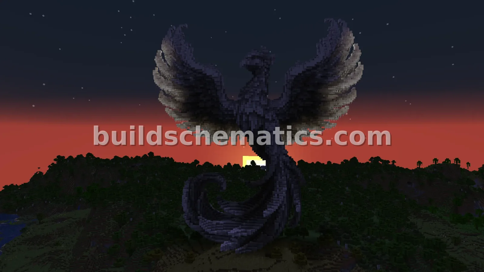 Majestic Phoenix Statue Minecraft Build — view 4