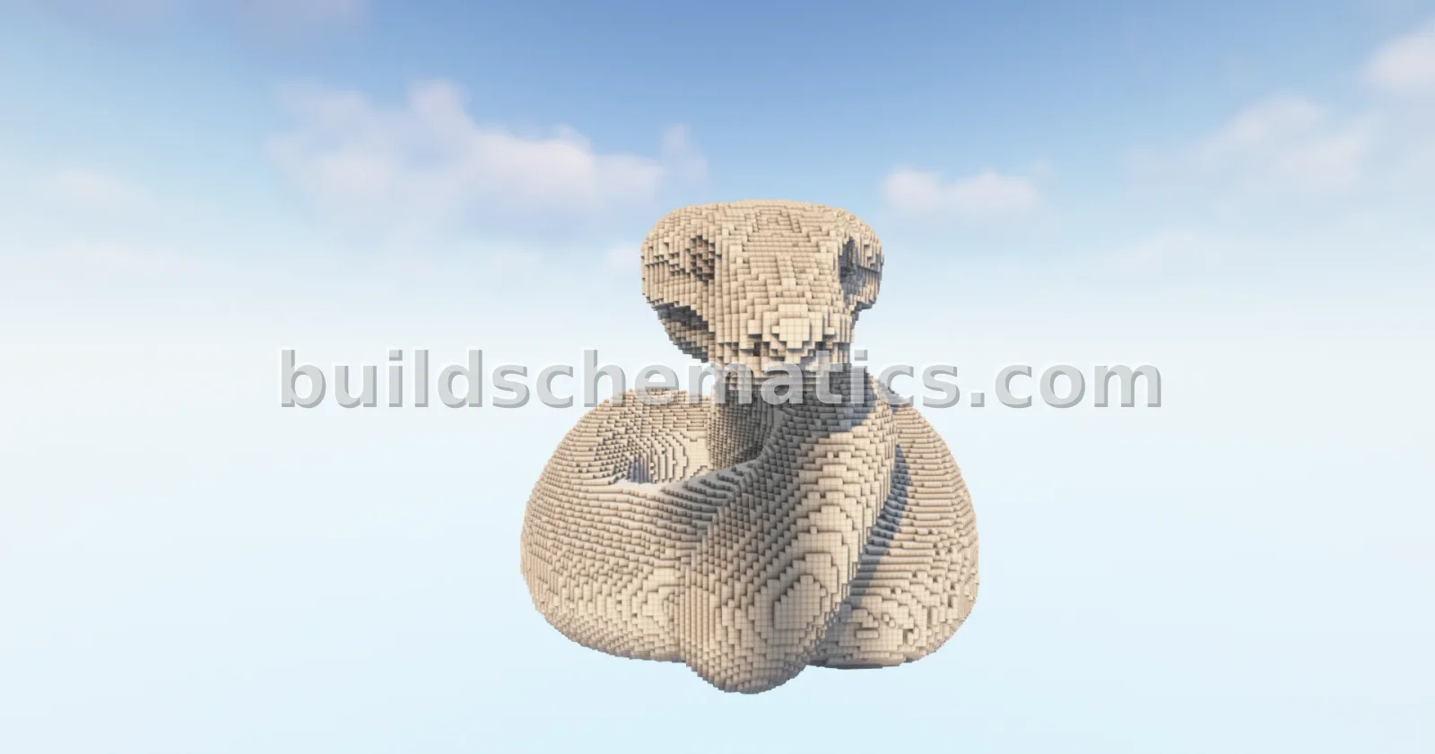 Minecraft White Snake Statue — view 4