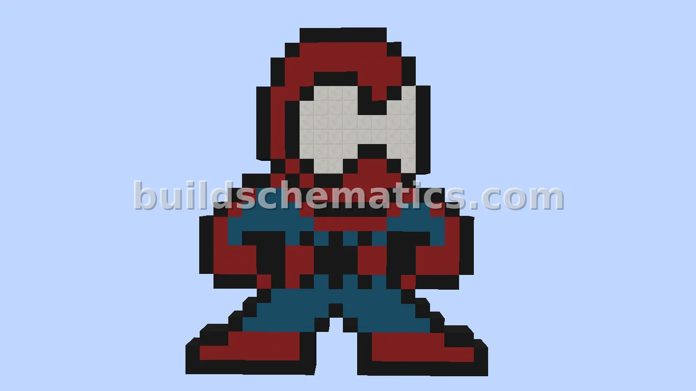 Spider-Man Pixel Art Schematic