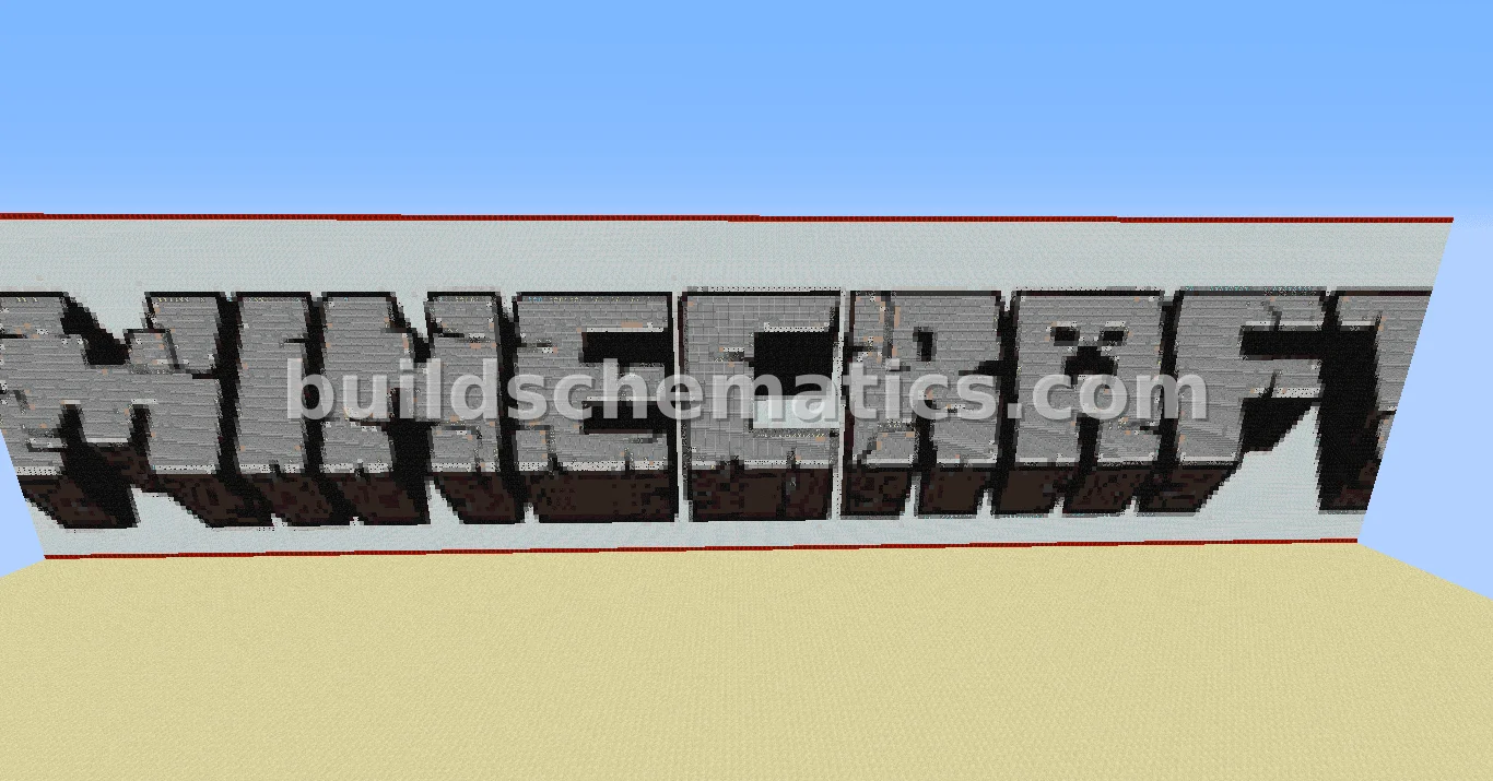 Giant Minecraft Logo Structure