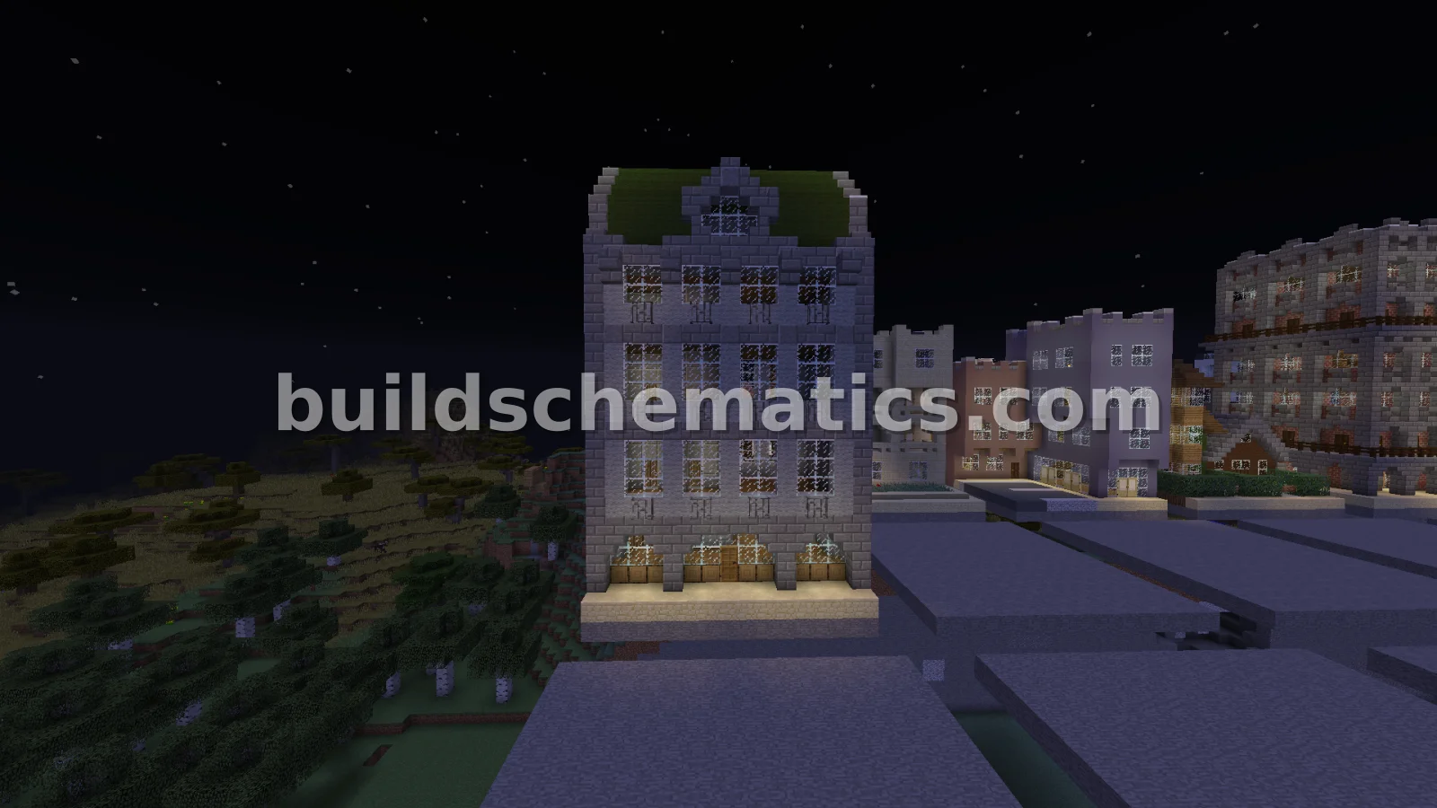 Parisian Apartment Building with Shops — view 3