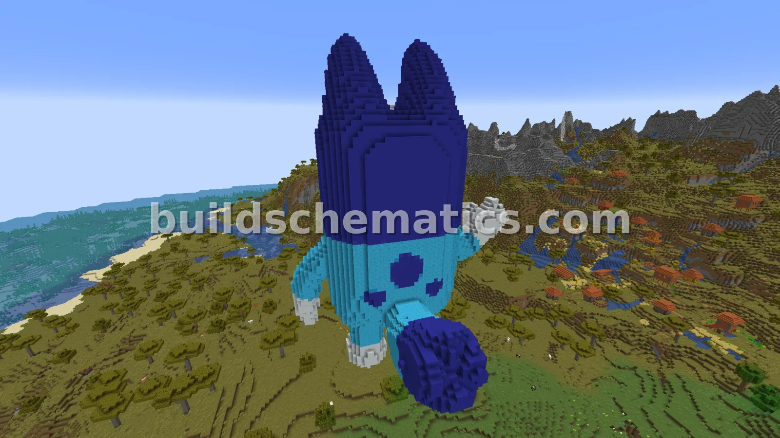 Bluey Statue Minecraft Sculpture — view 5