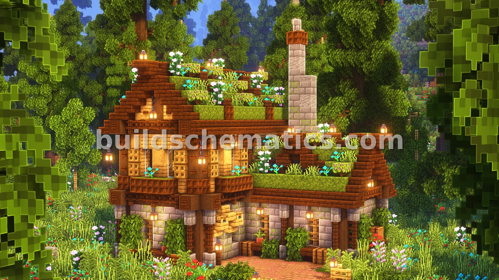 Mossy Forest House Minecraft Build