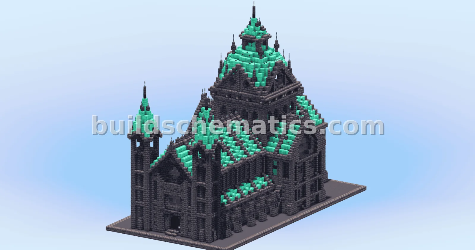 Compact Dark Copper Gothic Cathedral
