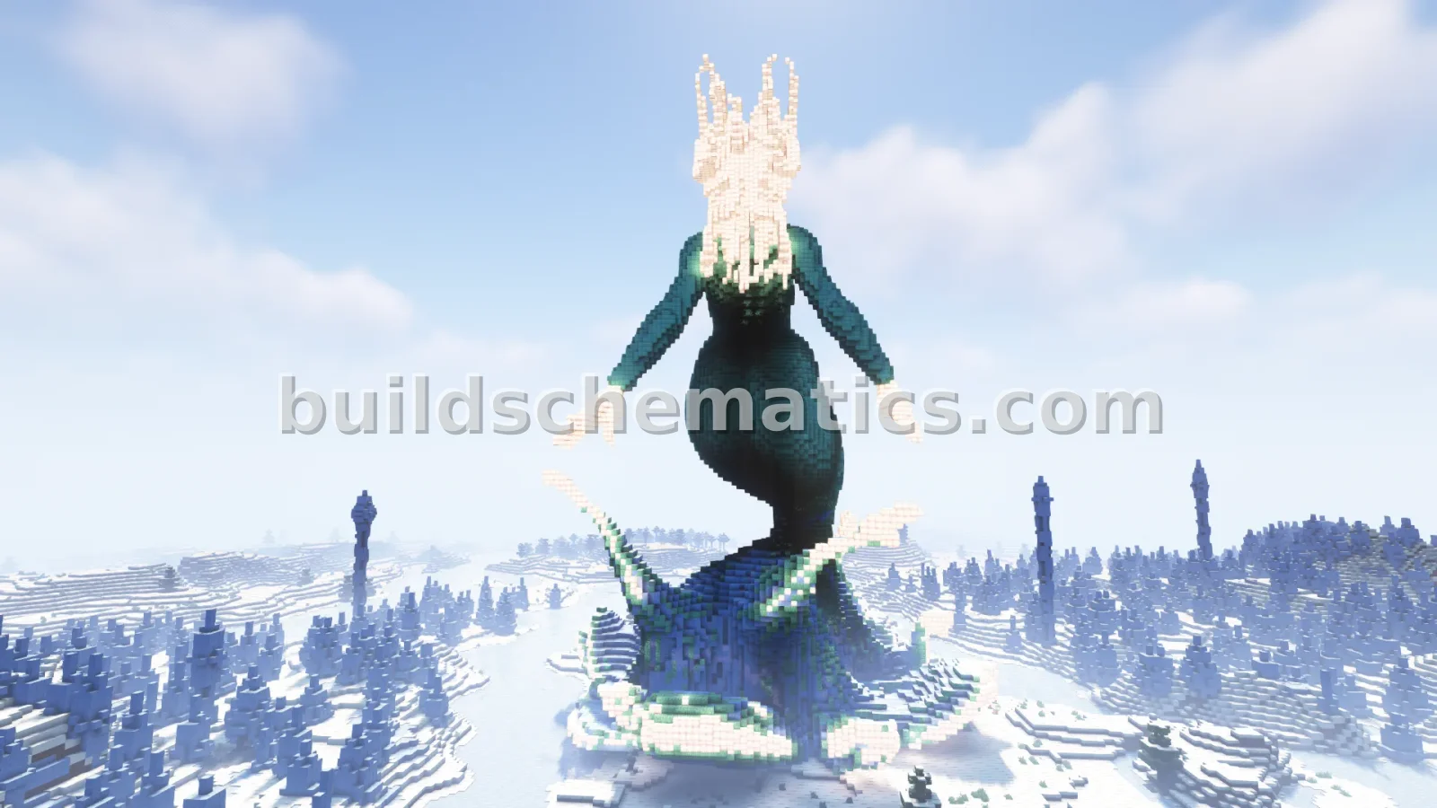 Frozen Mermaid Statue Build — view 2
