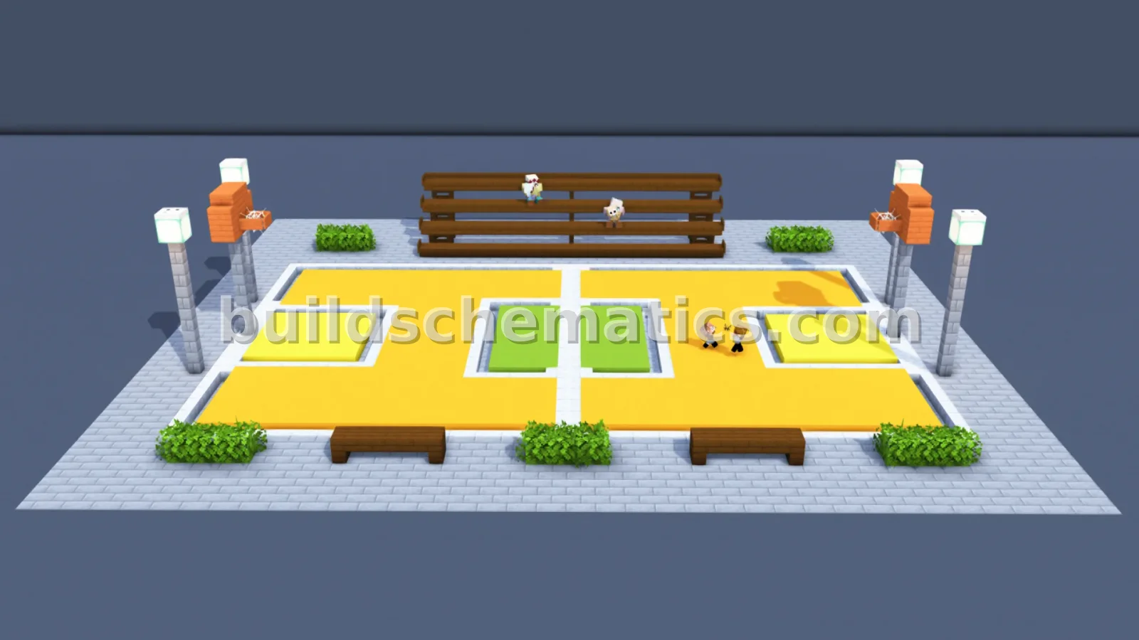 Small Basketball Court Minecraft Build