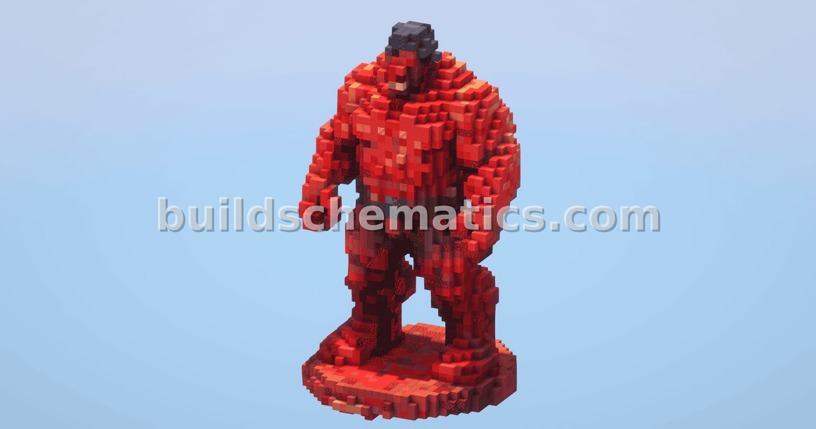 Red Hulk Pixel Art Statue