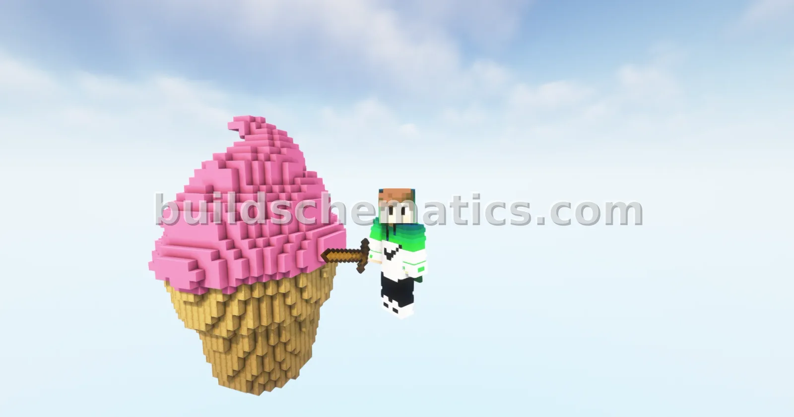 Ice Cream Statue Minecraft Build — view 2