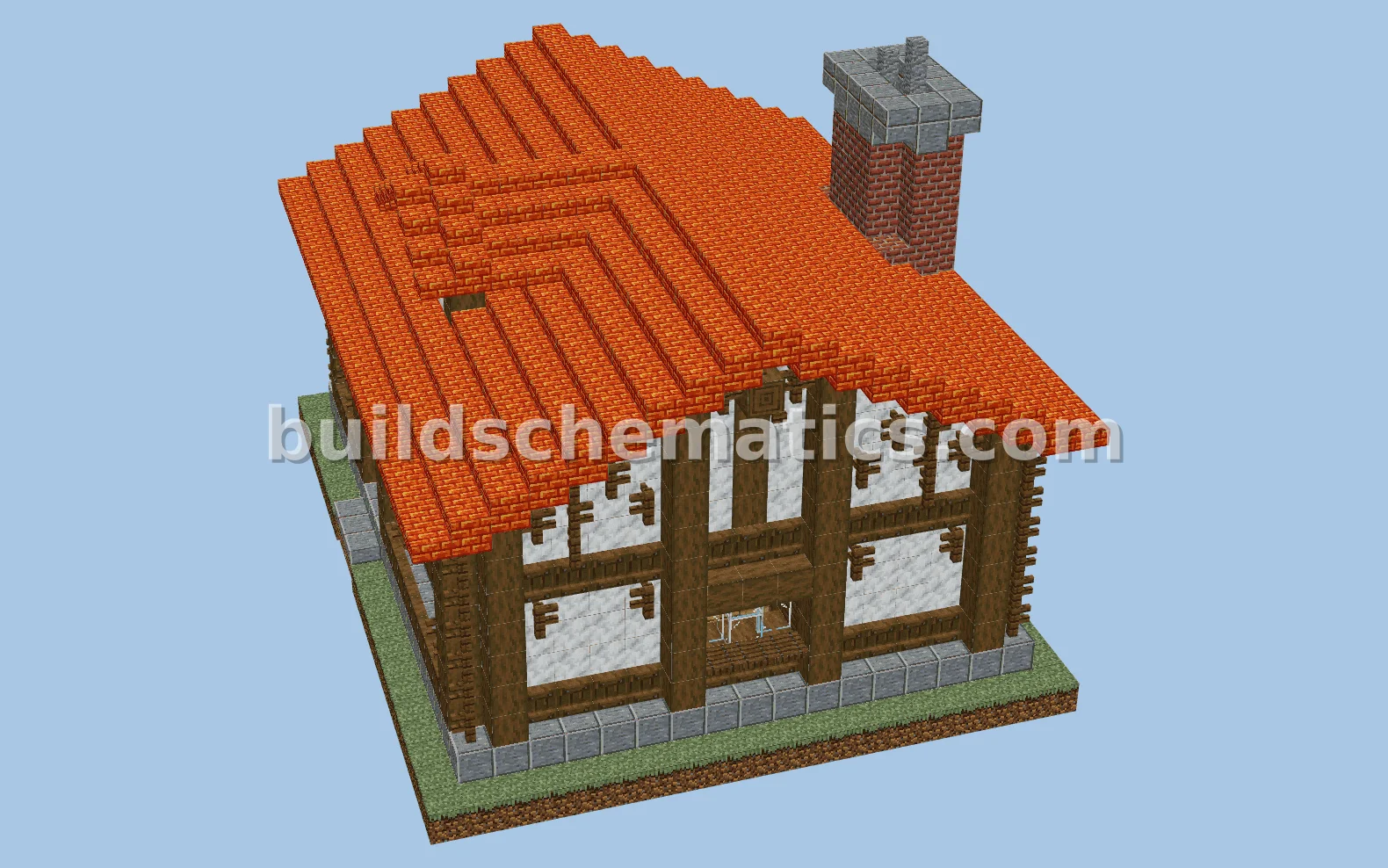 Farmhouse With Orange Roof