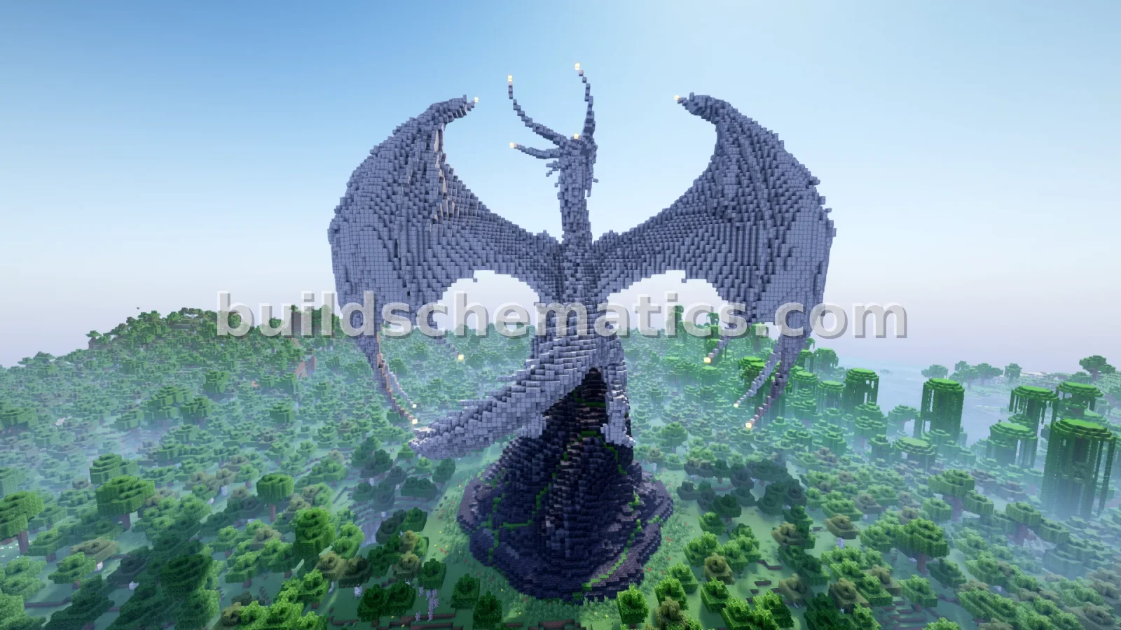 Alabaster Dragon Statue - Large Minecraft Sculpture — view 2