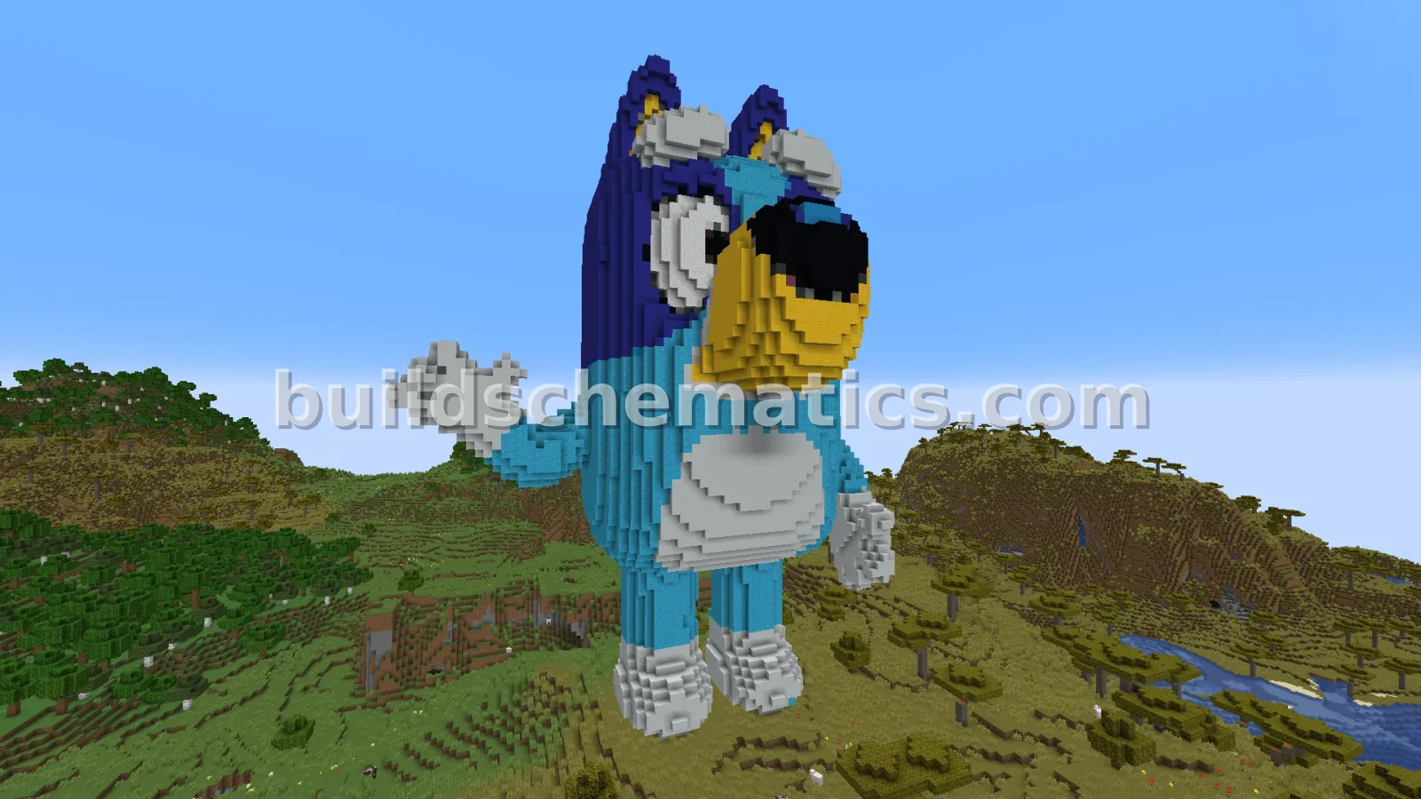 Bluey Statue Minecraft Sculpture