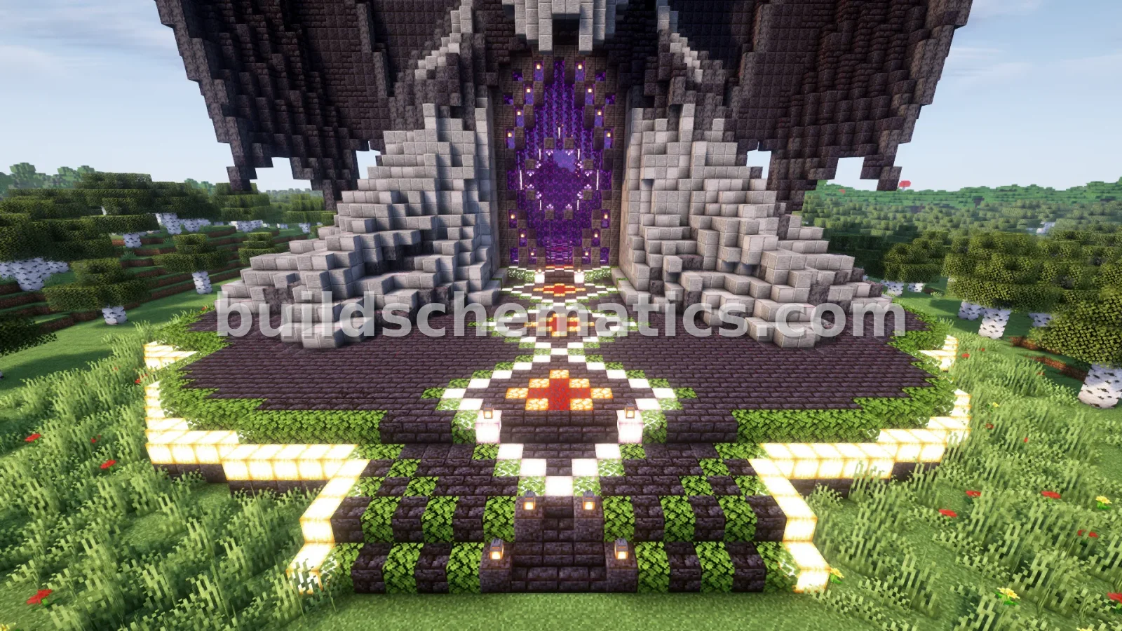 Nether Portal Skull Statue Minecraft Build — view 3