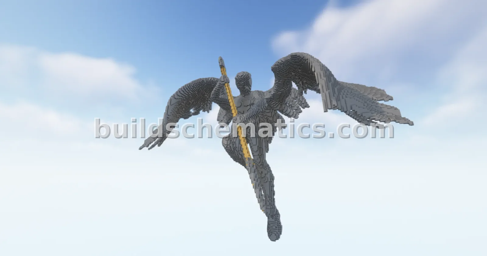 Spear Angel Statue Minecraft Build — view 2