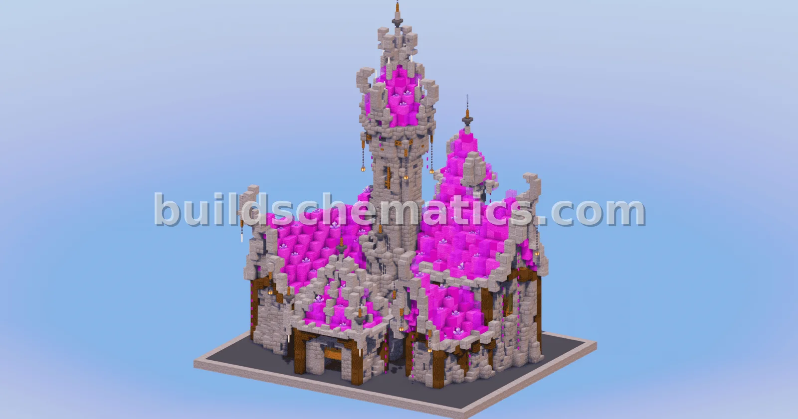 Magenta Medieval Fantasy Castle Build