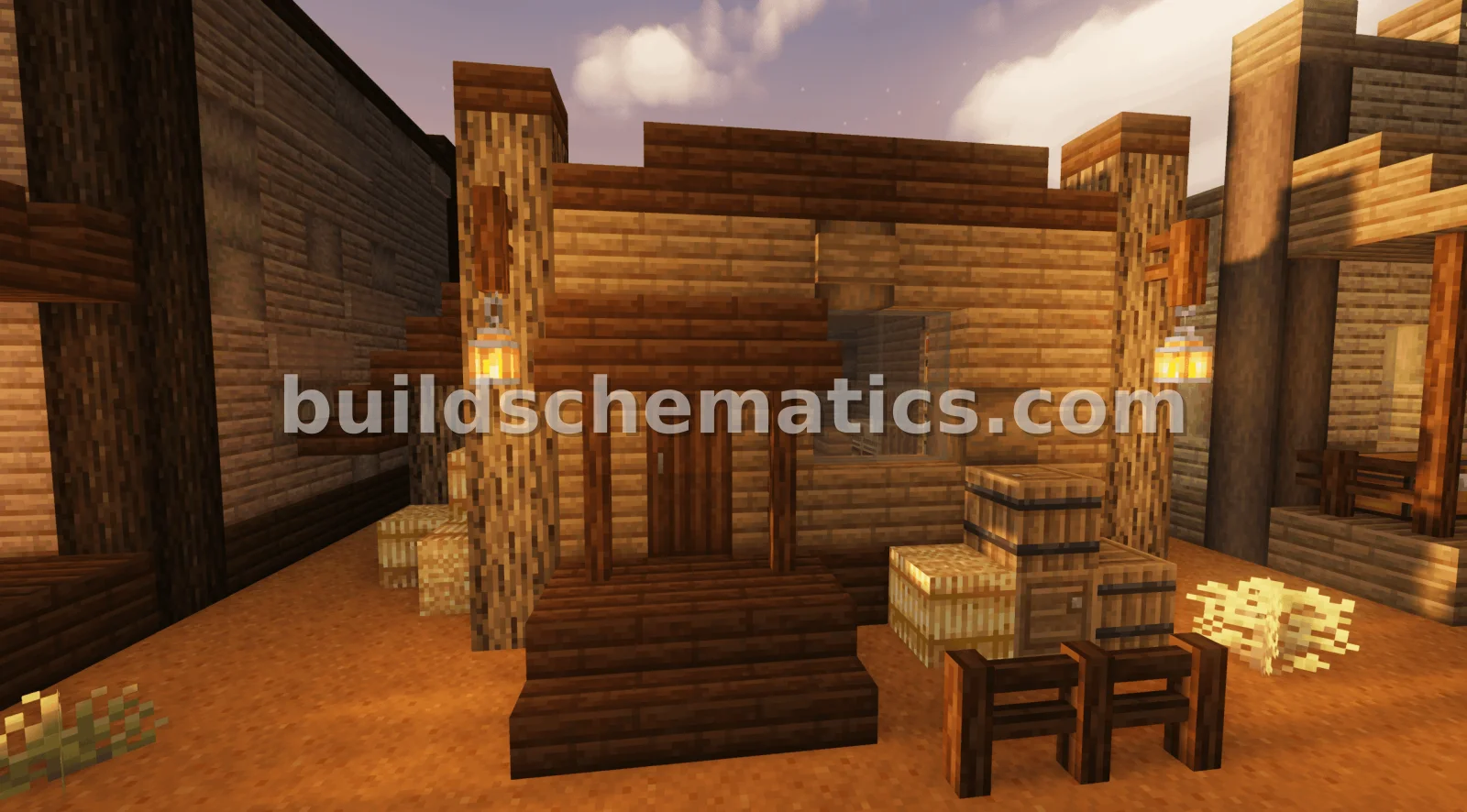 Western Style Spruce and Dark Oak House