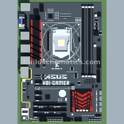 ASUS H81-GAMER Motherboard Pixel Art — view 2