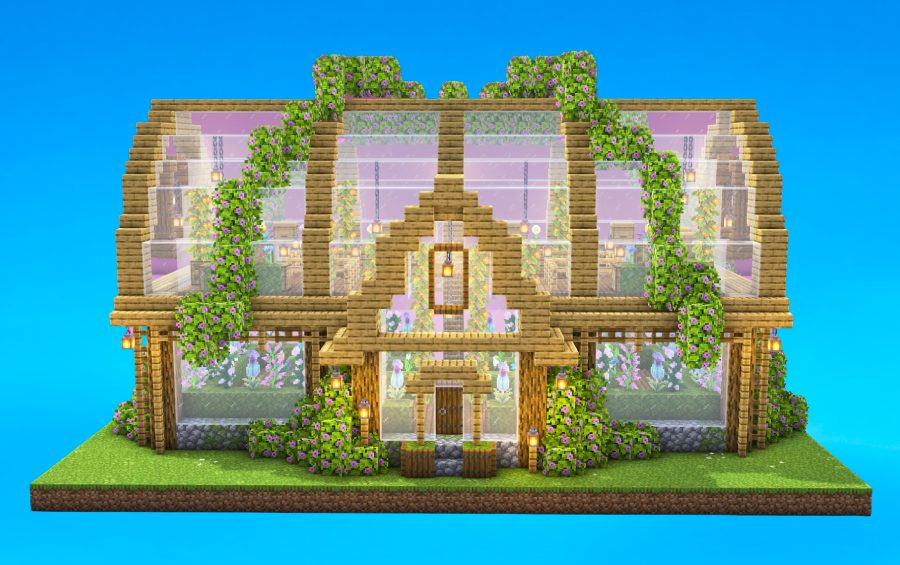 Symmetrical Oak and Glass Botanical Greenhouse