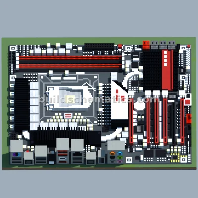 ASUS ROG P55 Maximus III Extreme Motherboard Pixel Art — view 3