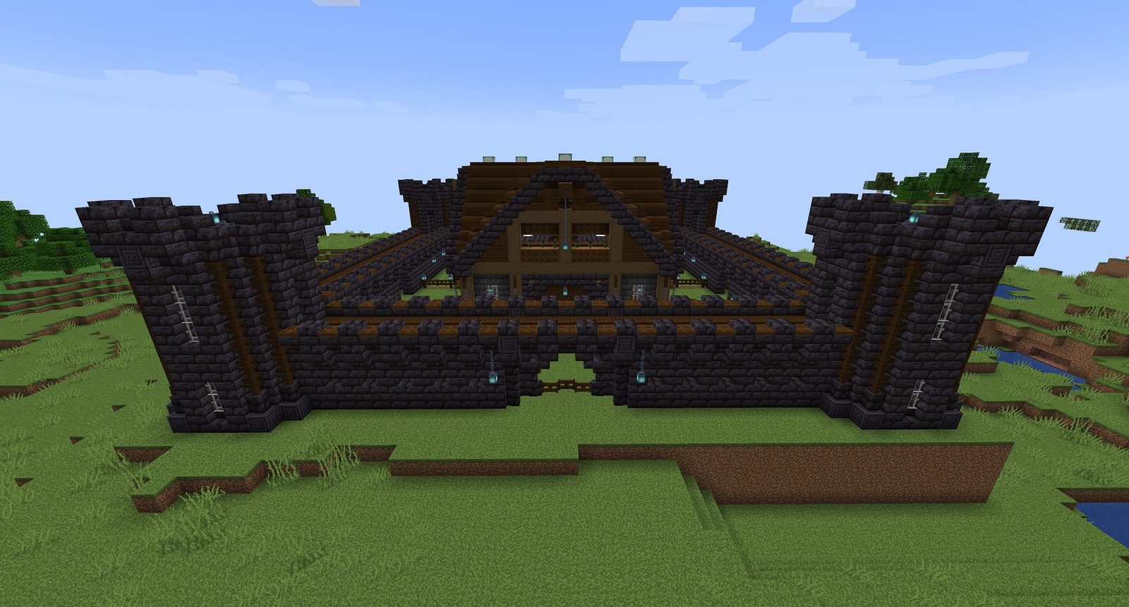 Dark Medieval Castle with Central House