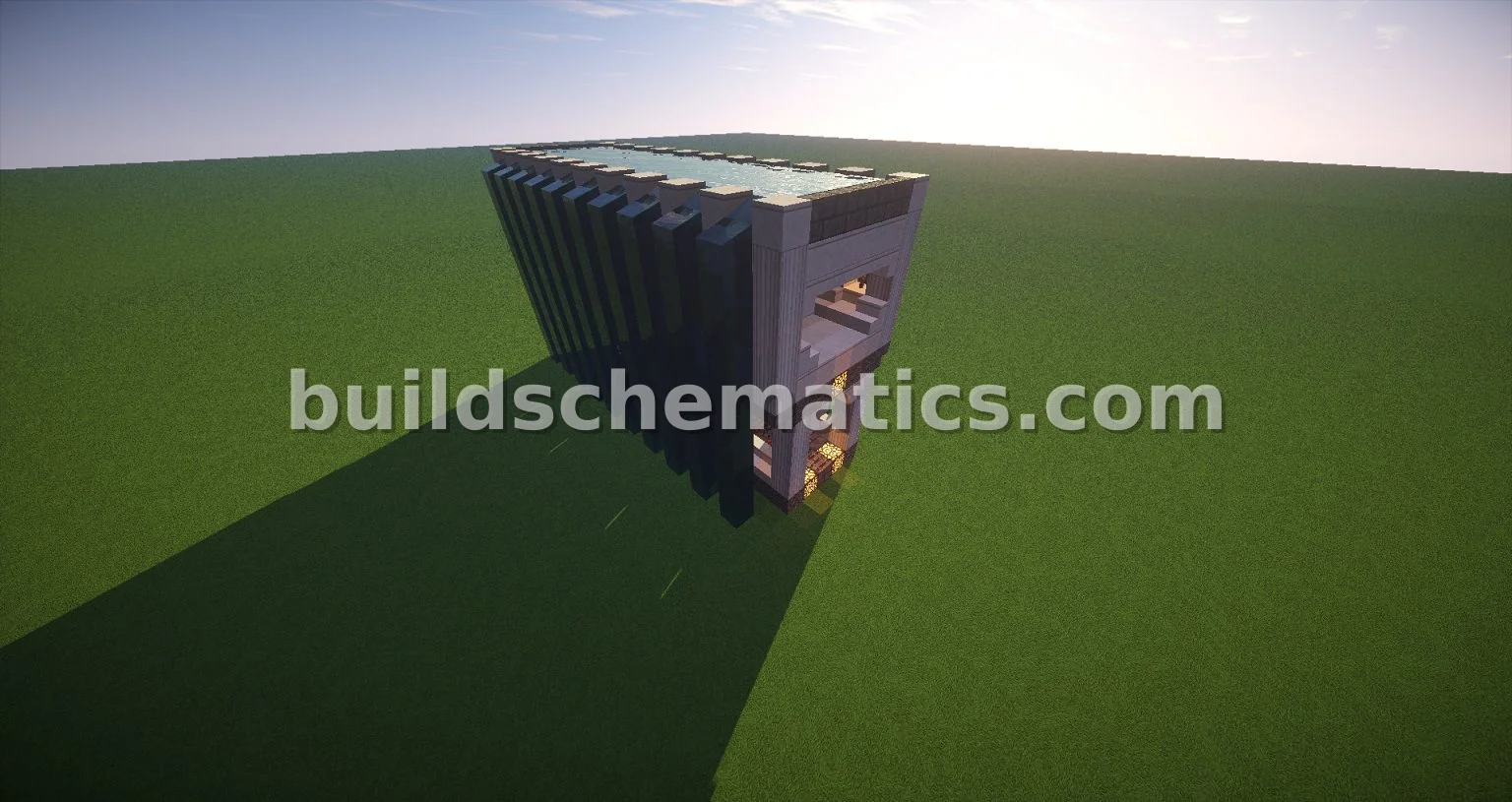 Straight Waterway Bridge for Minecraft