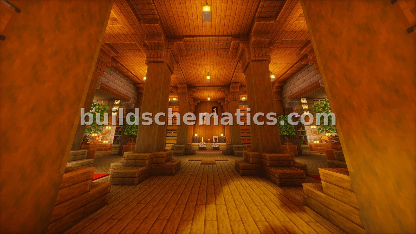 Decorated Medieval Villager Trading Hall — view 2