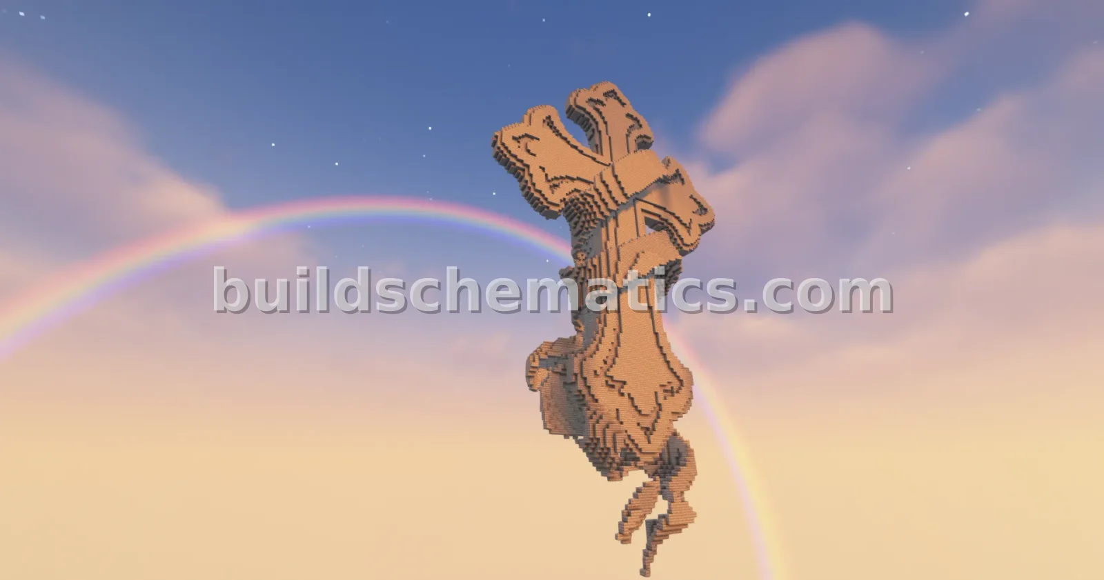 Coiled Cross Statue Minecraft Build — view 3