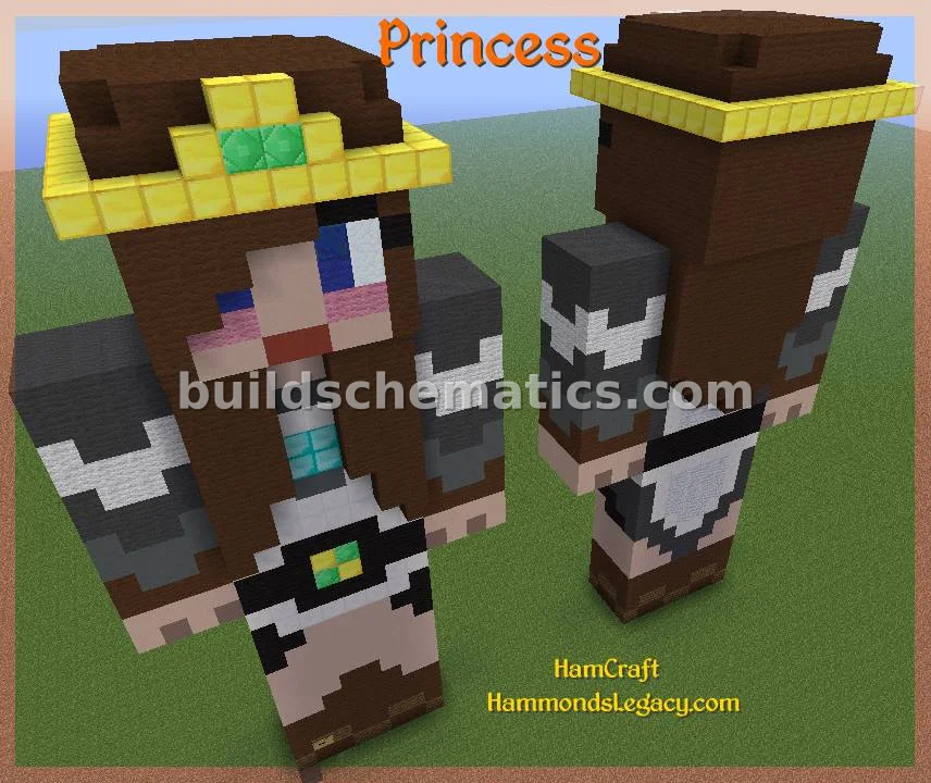 Princess Pixel Art Statue
