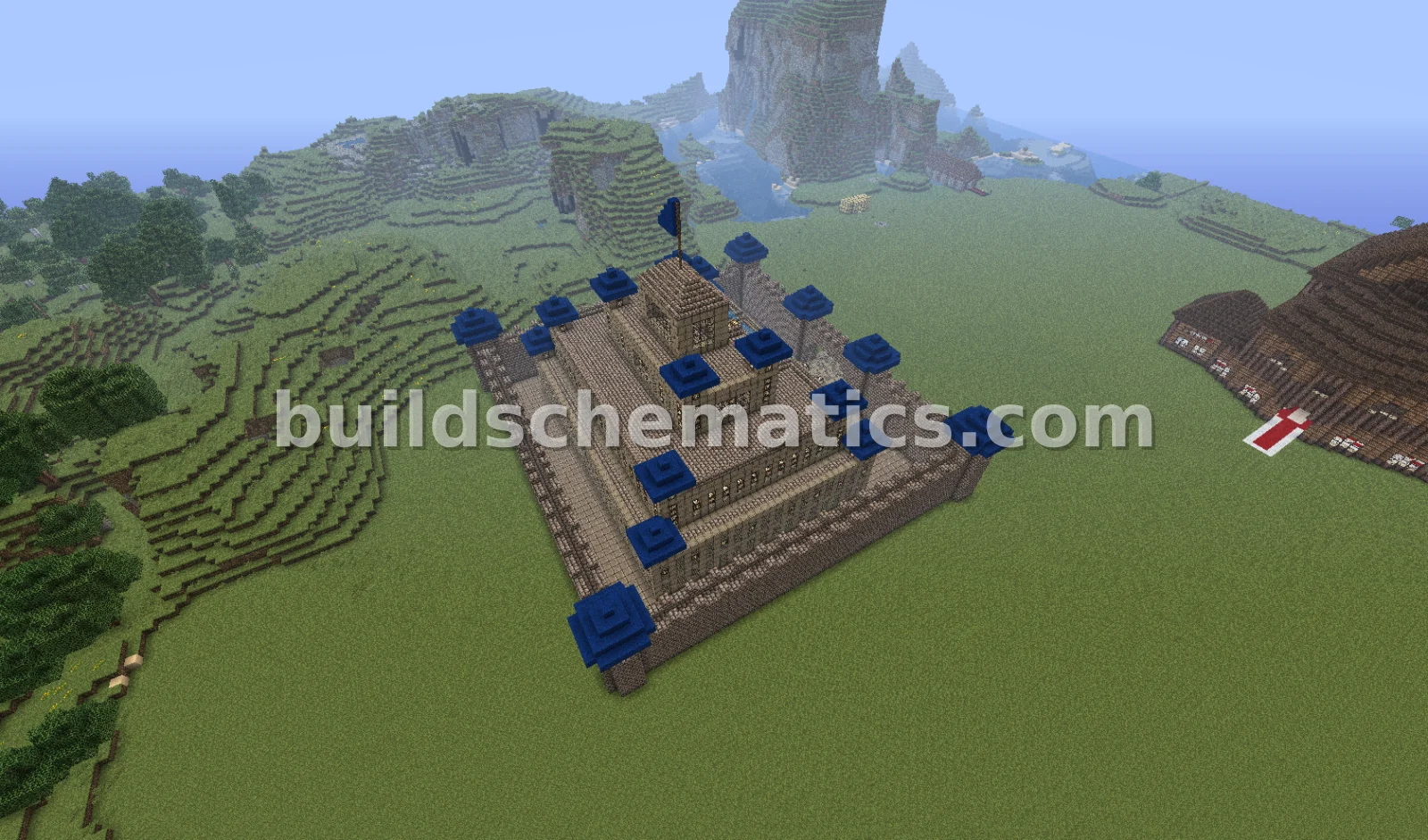 Large Blue Stone Castle Structure — view 4
