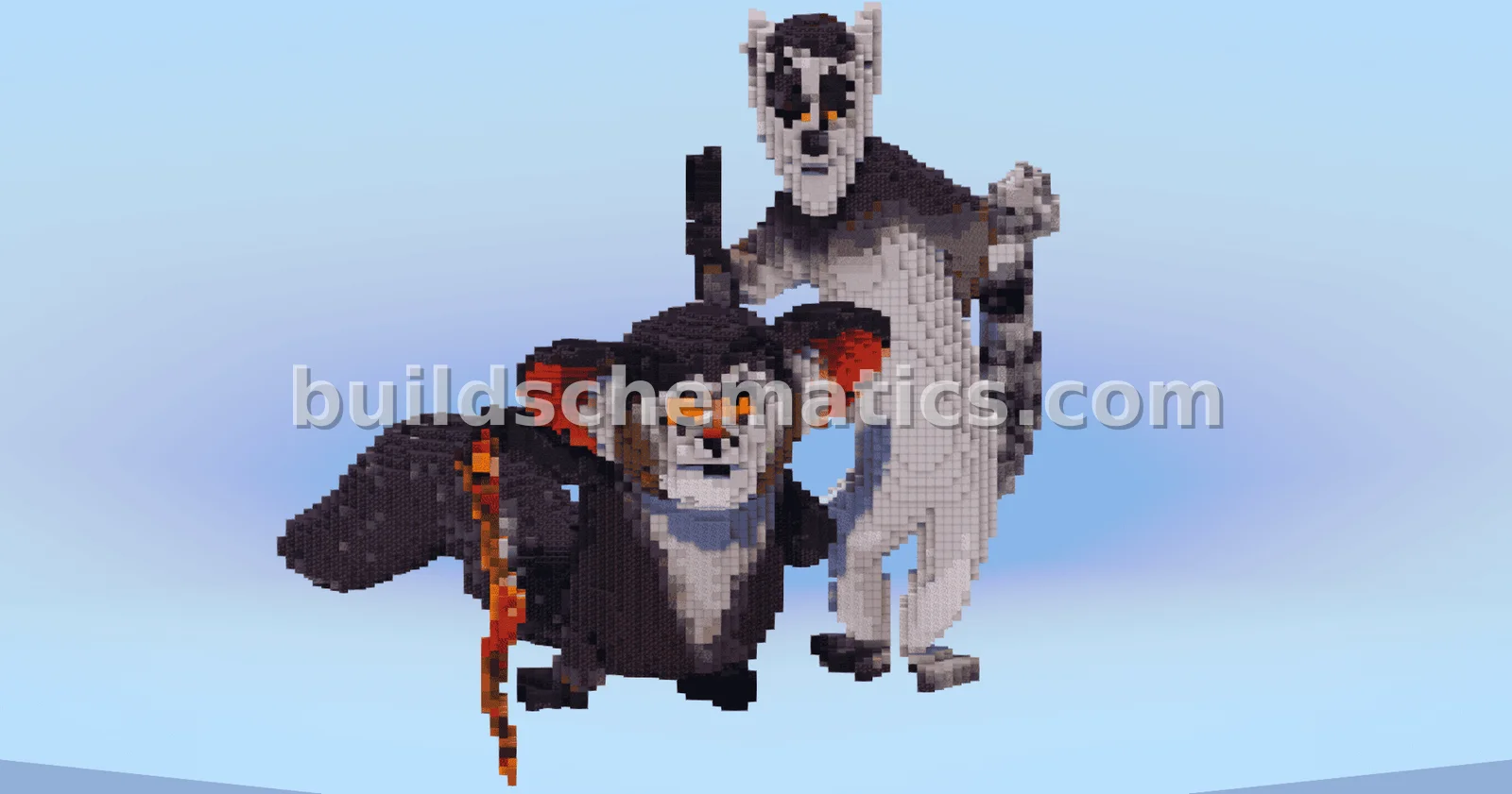 Madagascar Characters Julien and Maurice