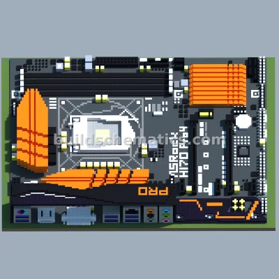 ASRock H170-Pro4 Motherboard Pixel Art — view 3