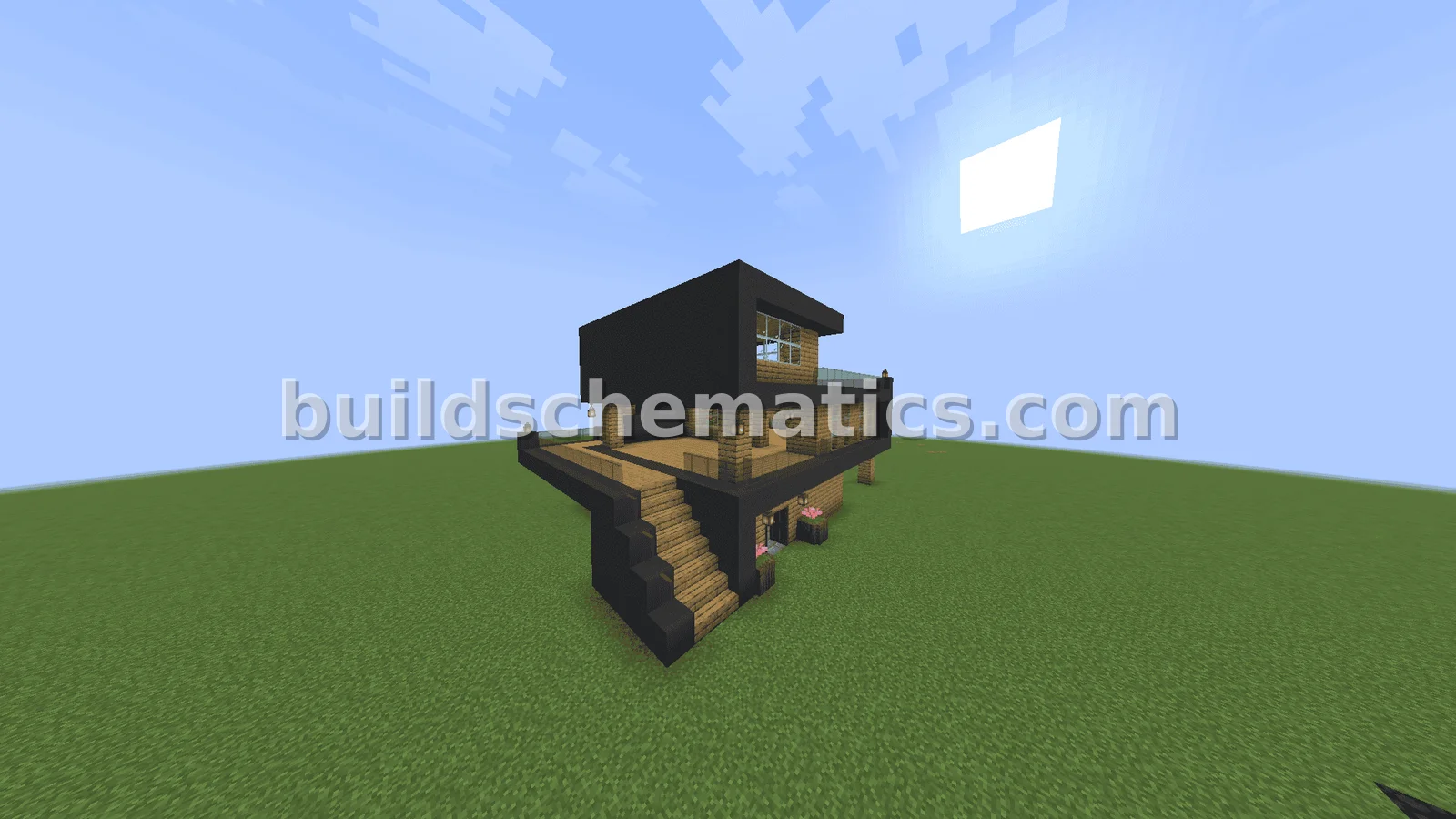 Modern Oak and Black House — view 2