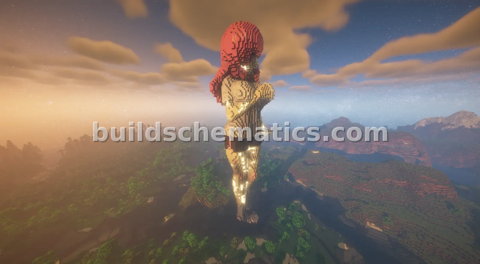 Pink Anime Girl Statue — view 2