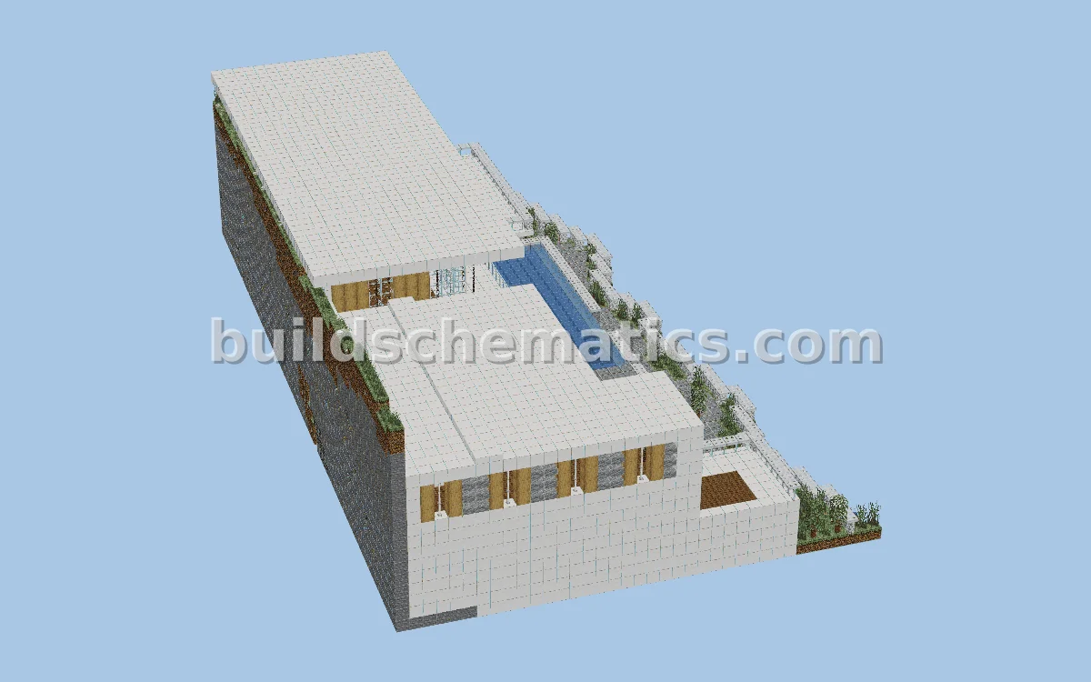 Modern Cliff Mansion Litematica Build