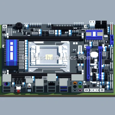 MSI Intel X79MA-GD45 Motherboard Pixel Art — view 3